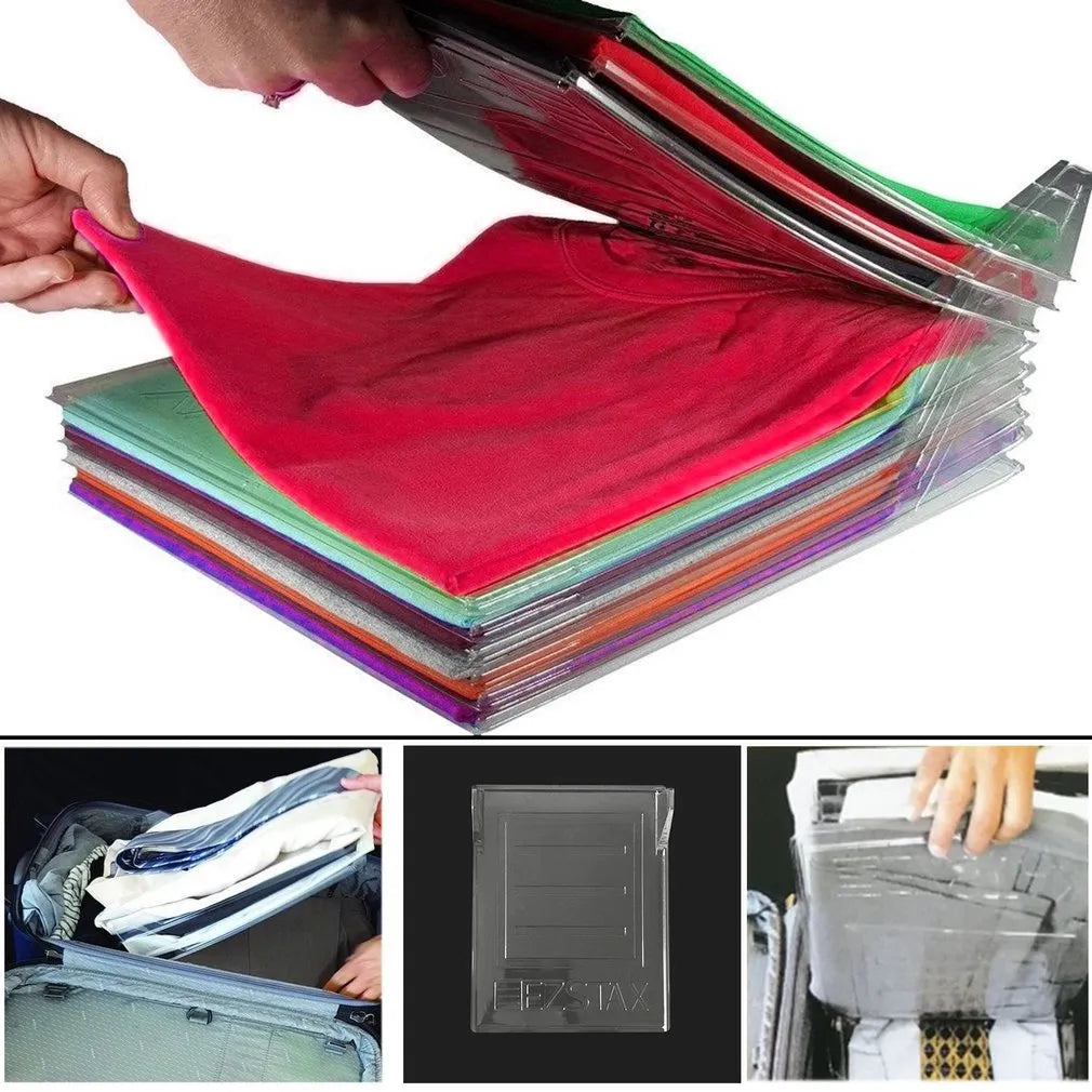 10-Layer Clothes Organizer Dividers: T-Shirt Folding System for Closet Storage